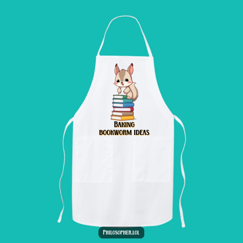 Funny Squirrel Apron - Hilarious Kitchen Gift for Book-Loving Chefs & Bakers