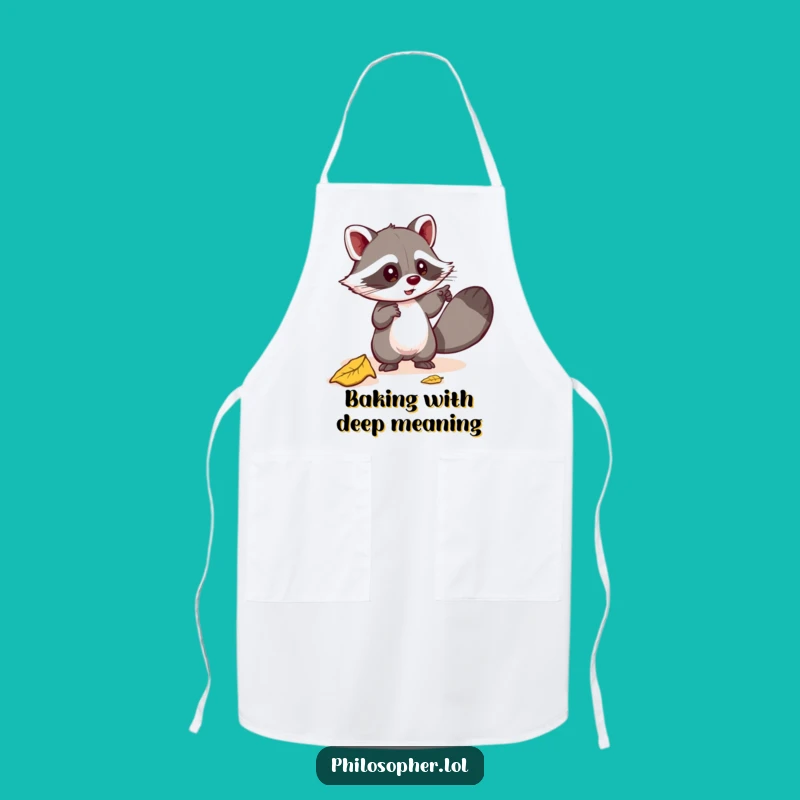 Funny Raccoon Leaf Apron - Cook with Curiosity and Comedy