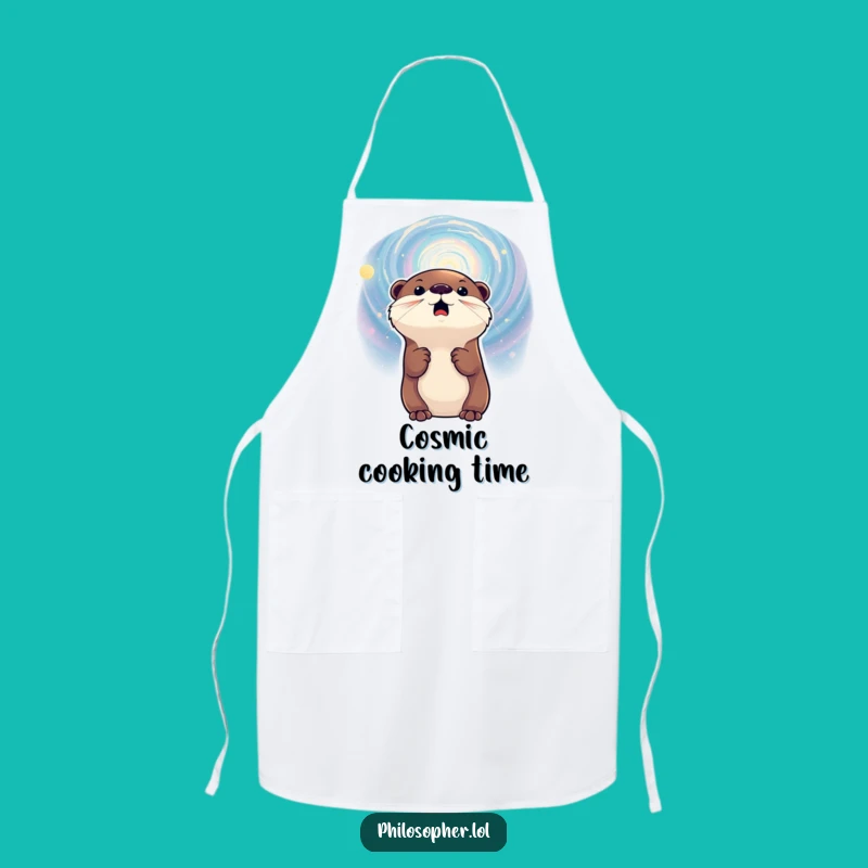 Funny Otter Galaxy Apron: Kitchen Space Explorer Statement Piece