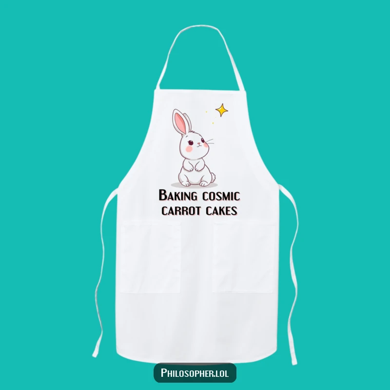 Funny Chef Rabbit Star Gazer Apron: Cook with Cosmic Humor