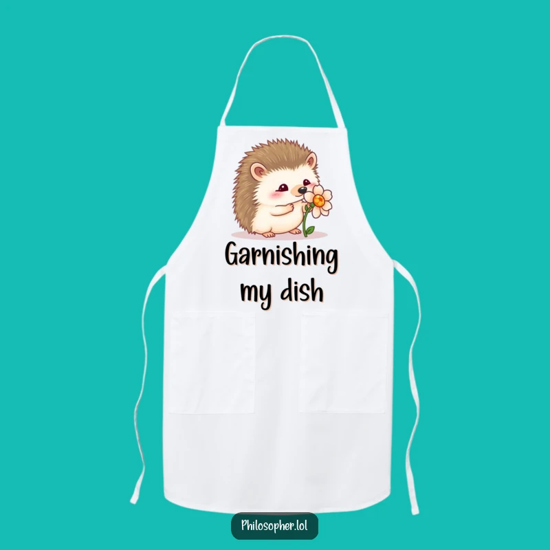Funny Hedgehog Flower Apron: Cook with Gentle Appreciation