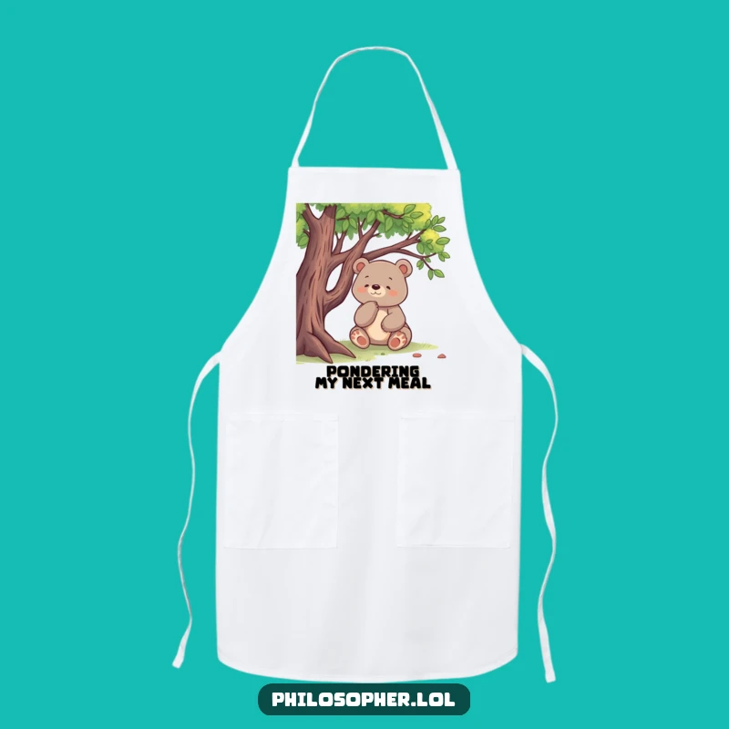 Funny Bear Chef Apron: Cook with Deep Thought & Humor!