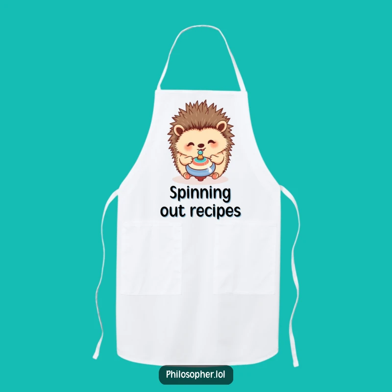Funny Hedgehog Apron: Spinning Kitchen, Happy Chef