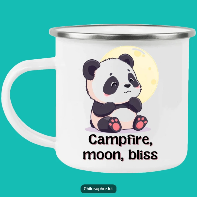 Durable Funny Panda Moon Camping Mug - Stargazing Companion