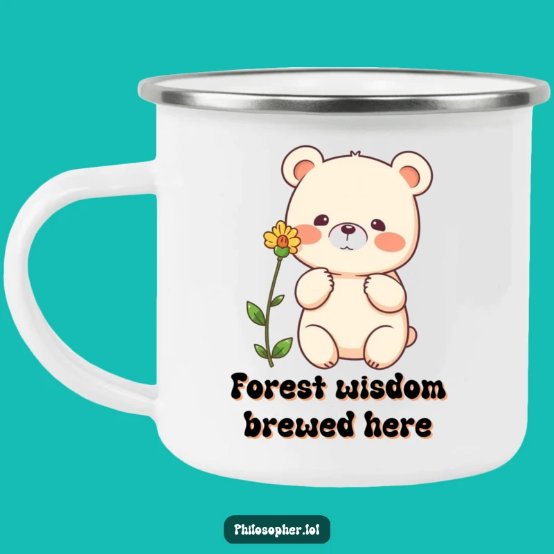 Funny Bear Flower Camping Mug: Enjoy Outdoors with a Thoughtful Bear, Great Funny Gift
