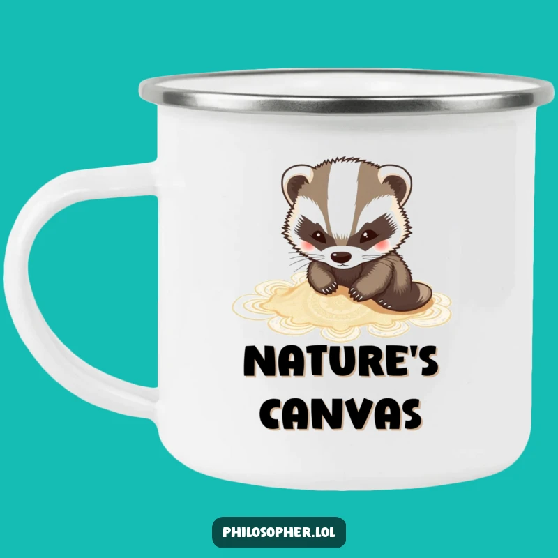 Funny Badger Camping Mug: Enjoy Your Creative Campfire Moments