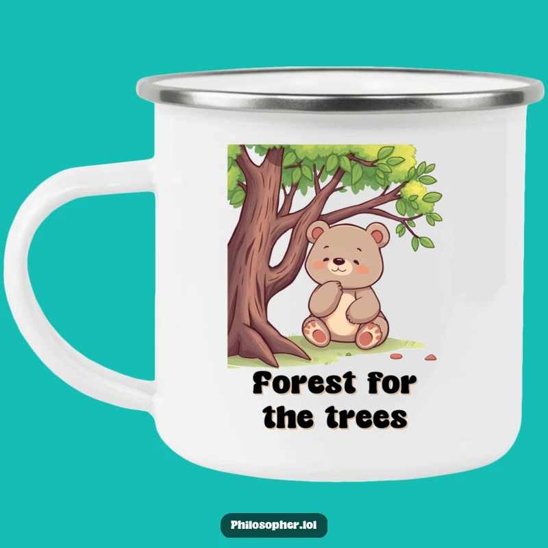 Funny Bear Campfire Mug: Sip & Ponder the Great Outdoors!