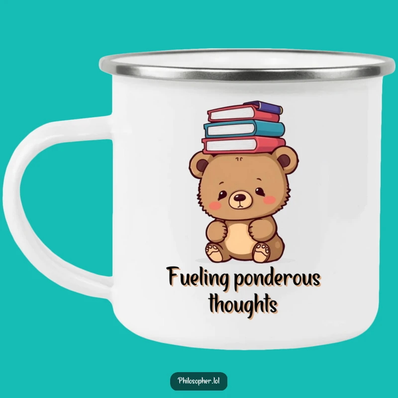 Funny Bear Cub Philosophy Camping Mug: Adventure with Wisdom and Warm Drinks