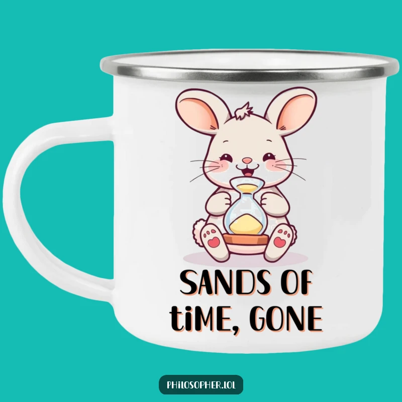 Funny Bouncing Bunny Hourglass Camping Mug - Adventure with Humor!