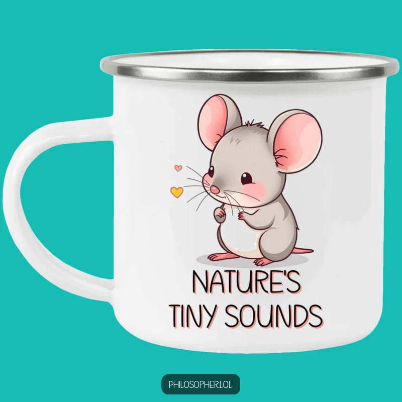 Funny Shy Mouse Echo Camping Mug: Your Companion for Quiet Adventures