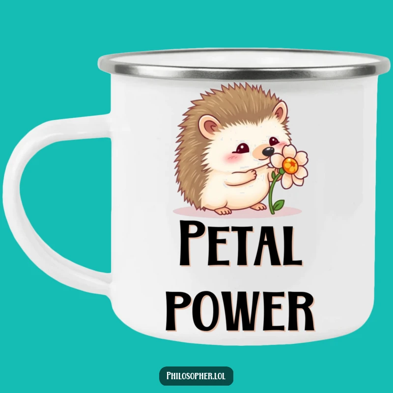 Hedgehog Flower Camping Mug: Funny Gift for Nature Lovers