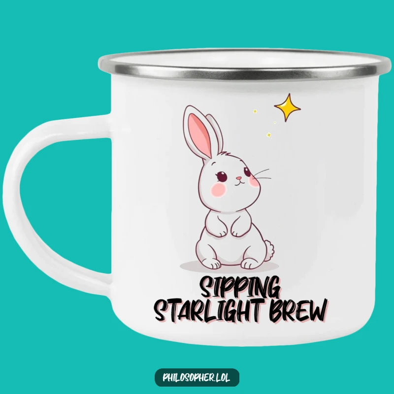 Funny Rabbit Star Dreamer Camping Mug: Adventure and Humor Outdoors