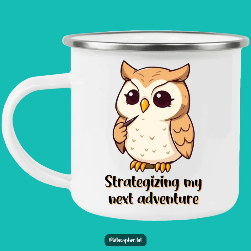 Funny Owl Thinker Camping Mug: Fuel Your Brain, A Rugged Funny Gift!