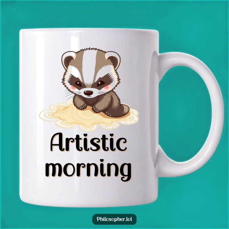 Funny Artistic Badger Mug: A Hilarious Gift for Nature Lovers and Artists