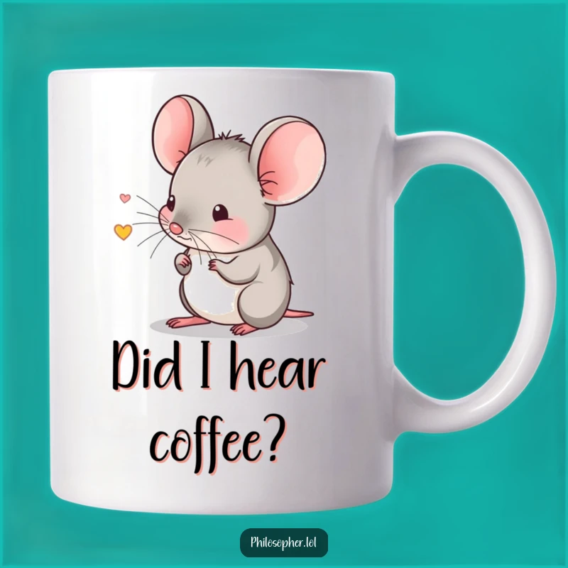 Funny Shy Mouse Echo Mug: Perfect Gift for Thoughtful Listeners