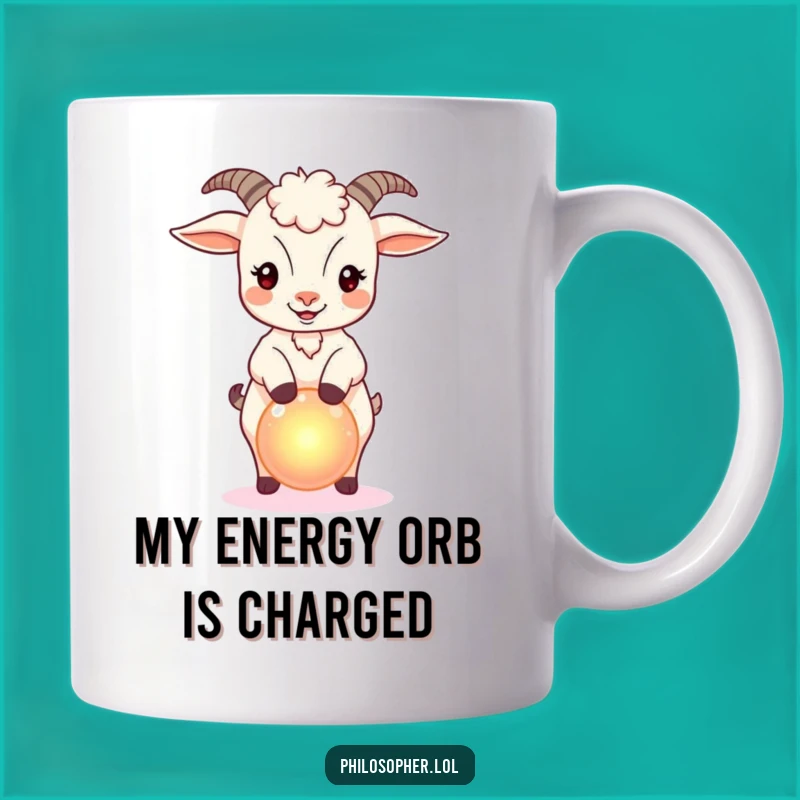 Funny Goat Magic Mug - Glowing Orb Balance, Perfect Gift!
