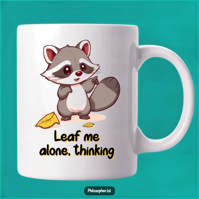 Funny Raccoon Leaf Detective Mug - Hilarious Gift for Curious Minds