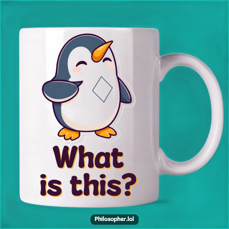Funny Penguin Geometry Mug: Curious Nerd Penguin Gift for Thinkers