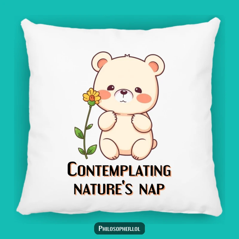 Funny Bear Flower Pillow: Cozy Comfort with a Thoughtful Bear, Sweet Funny Gift