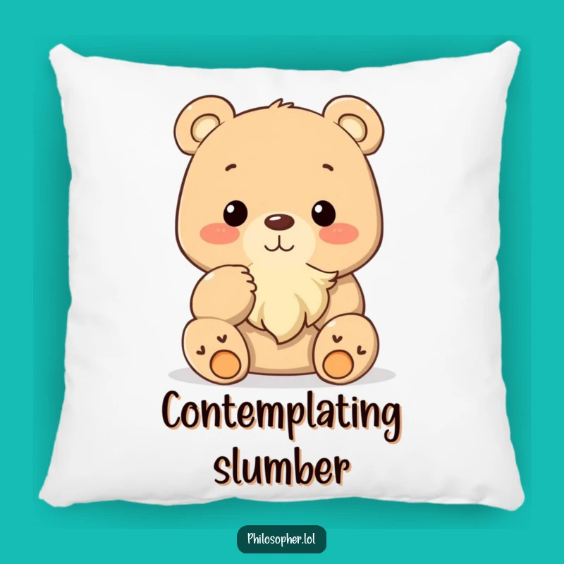Funny Bear Stroking Beard Pillow: Cozy Comfort for Contemplation