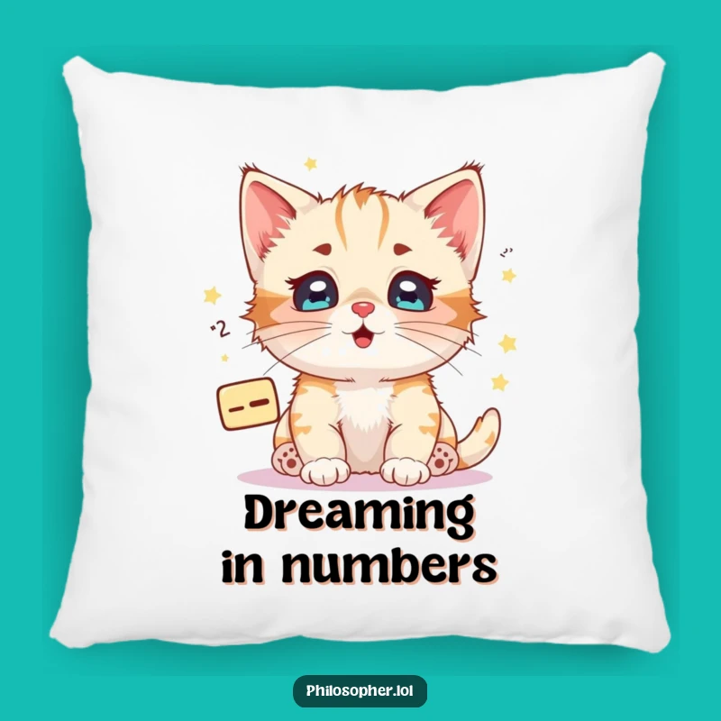 Cozy Funny Kitten Math Equation Pillow: Comfort for Contemplative Minds