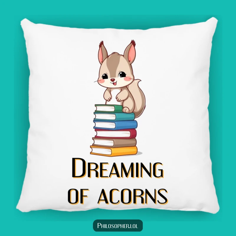 Funny Squirrel Pillow - Cozy & Hilarious Accent for Book Lover's Sanctuary