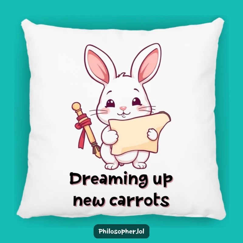 Funny Rabbit Artist Pillow: Cozy Up with Creative Comfort, A Soft Funny Gift!