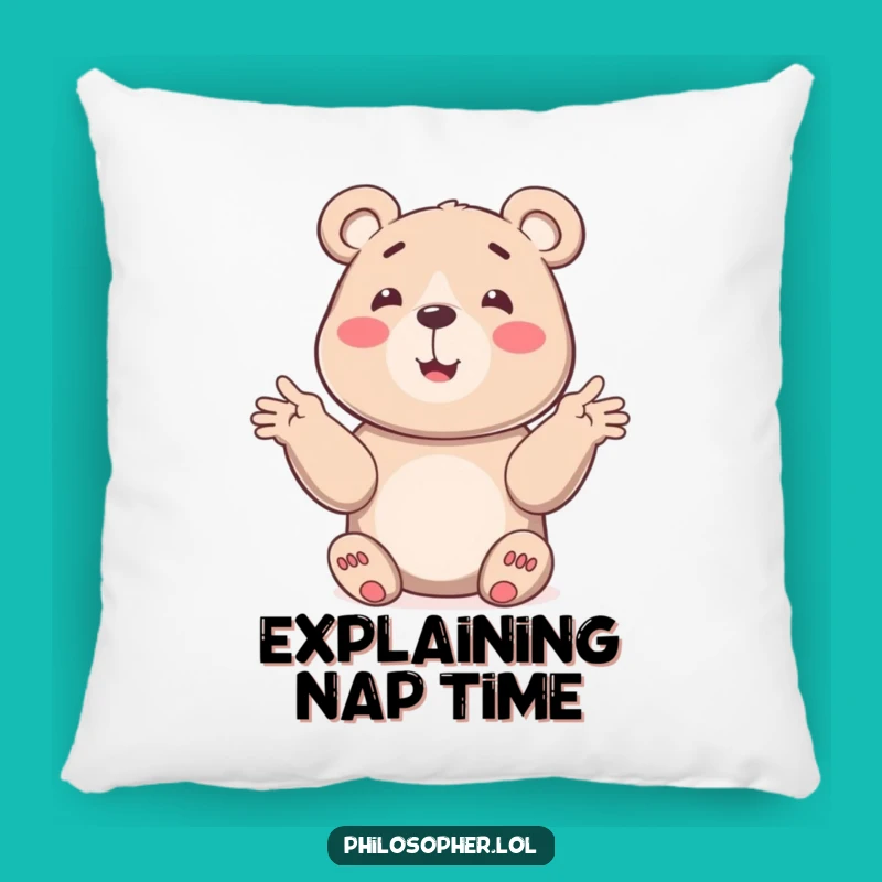 Funny Bear Pillow: Cozy Comfort with a Hilarious Explainer Design