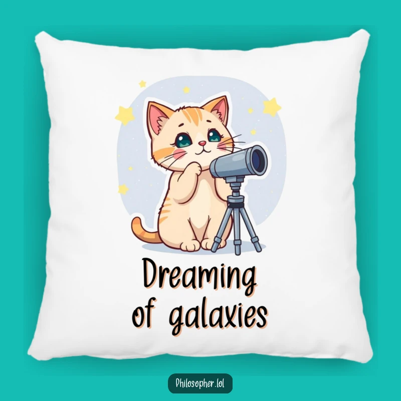 Funny Cat Telescope Pillow - Cozy & Comical Gift for Dreamers