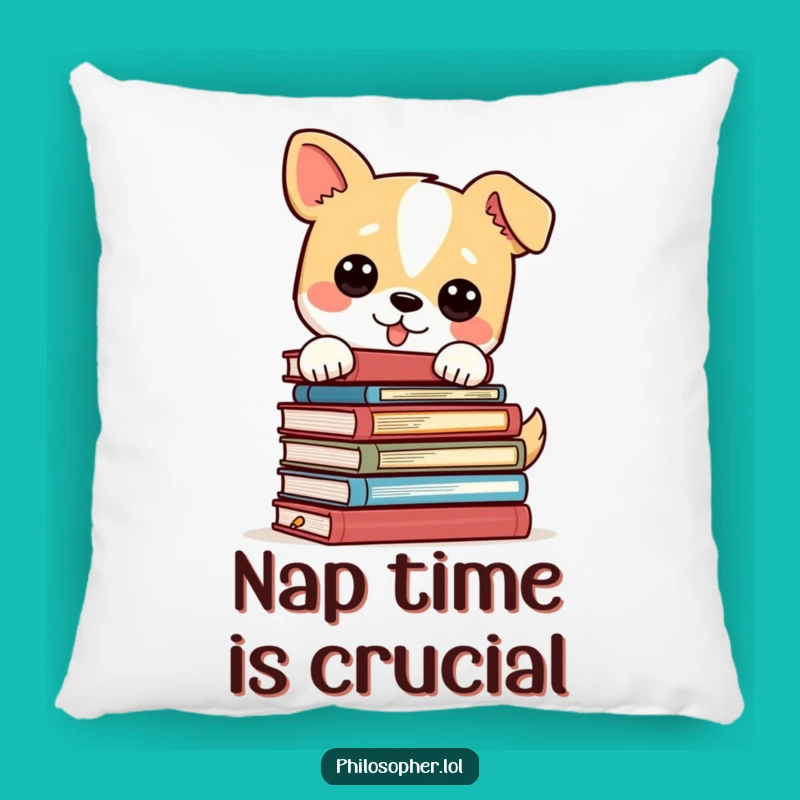 Funny Dog Philosophy Books Pillow: Comfy Comfort with Intellectual Giggles