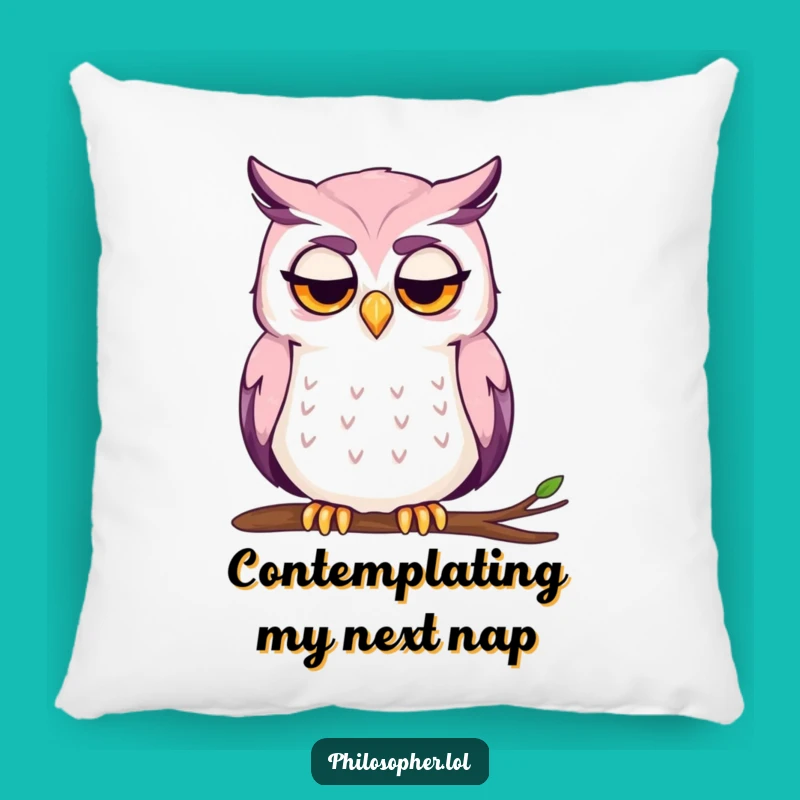 Funny Owl Thinking Pillow: Cuddle Up with Wisdom Funny Gift