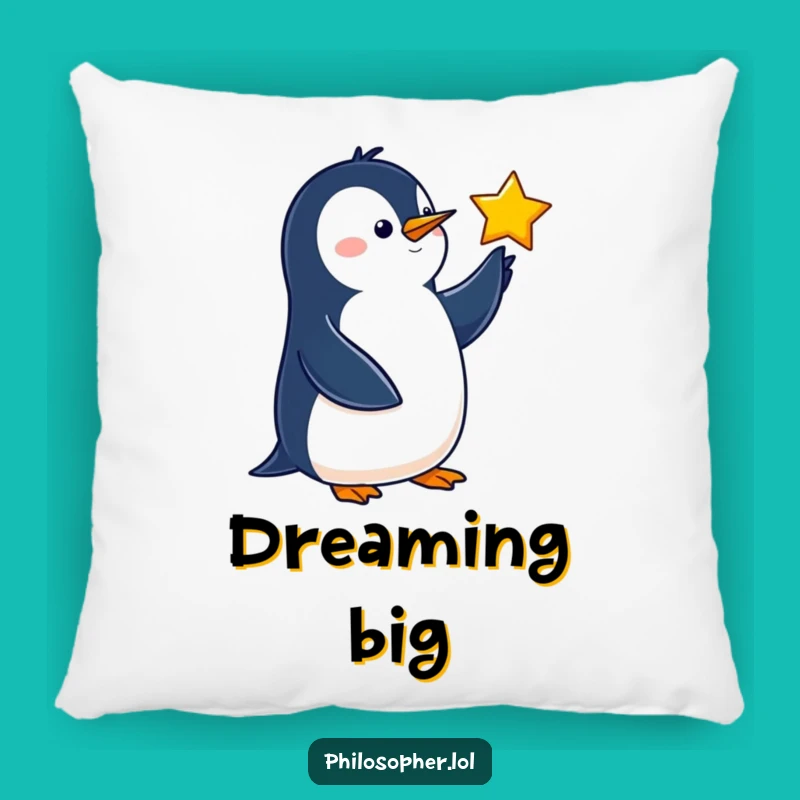 Funny Penguin Pillow: Get Cozy with Cosmic Dreams in This Hilarious Accent