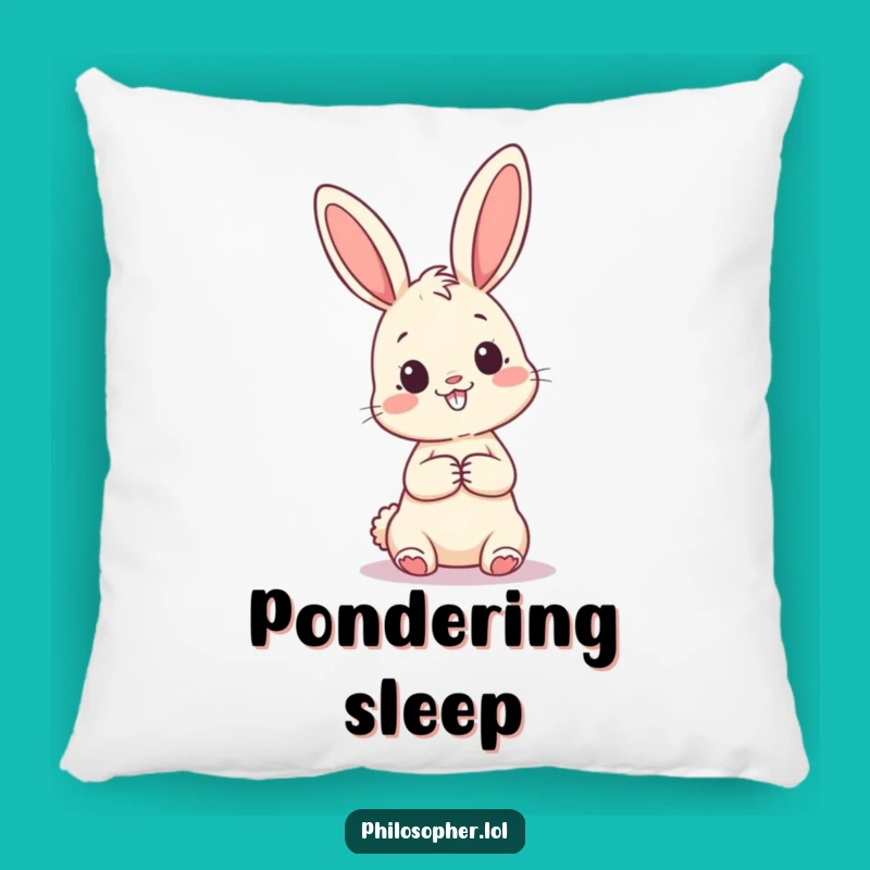 Funny Pondering Bunny Pillow: Cozy Curious Question Mark Accent