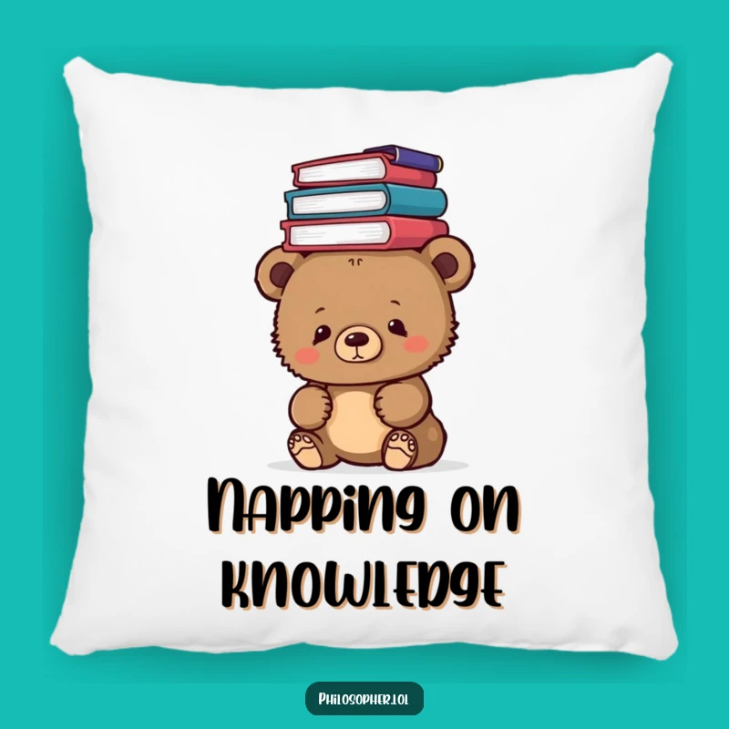 Funny Bear Cub Philosophy Pillow: Plush Comfort for Your Smart and Cozy Space