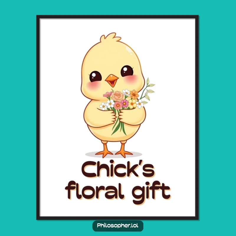 Funny Cheerful Chick Digital Art - Instant Sweet Decor Gift