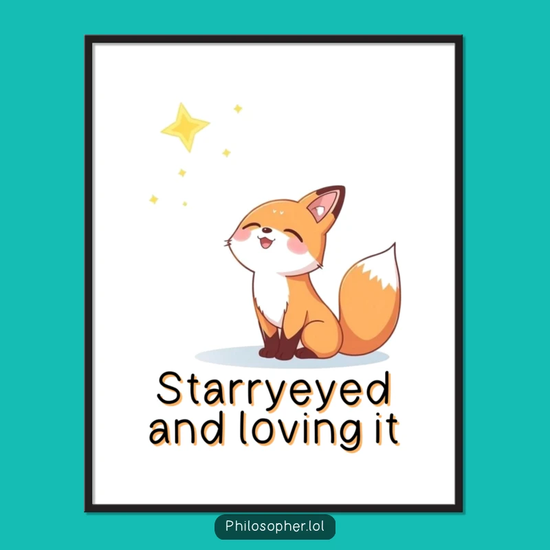 Funny Fox Star Digital Art: Instant Dreamy View Funny Gift