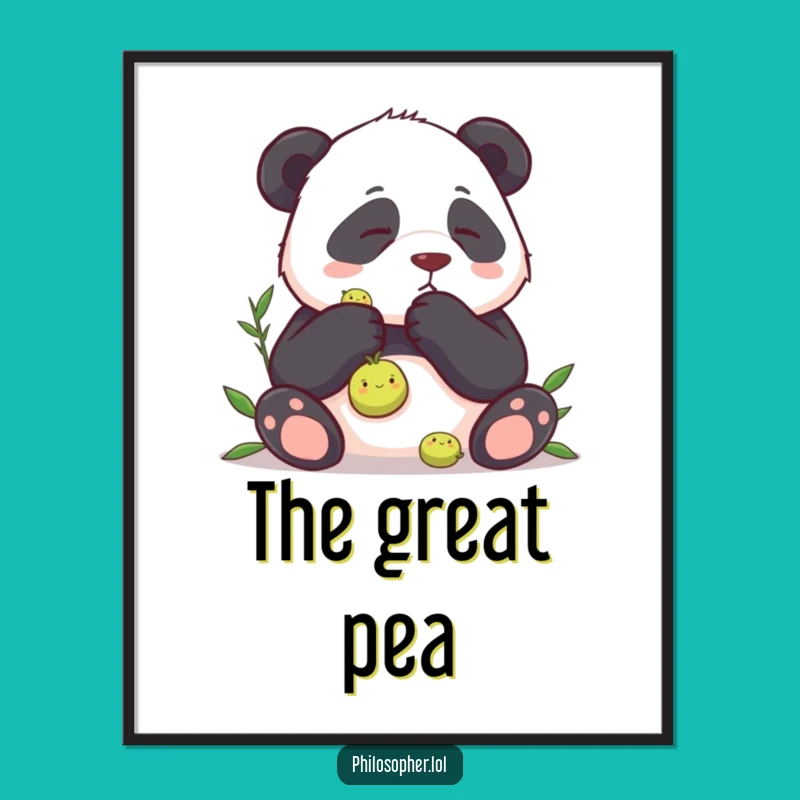 Funny Panda Pea Pondering Digital Art: Instant Humor for Your Walls