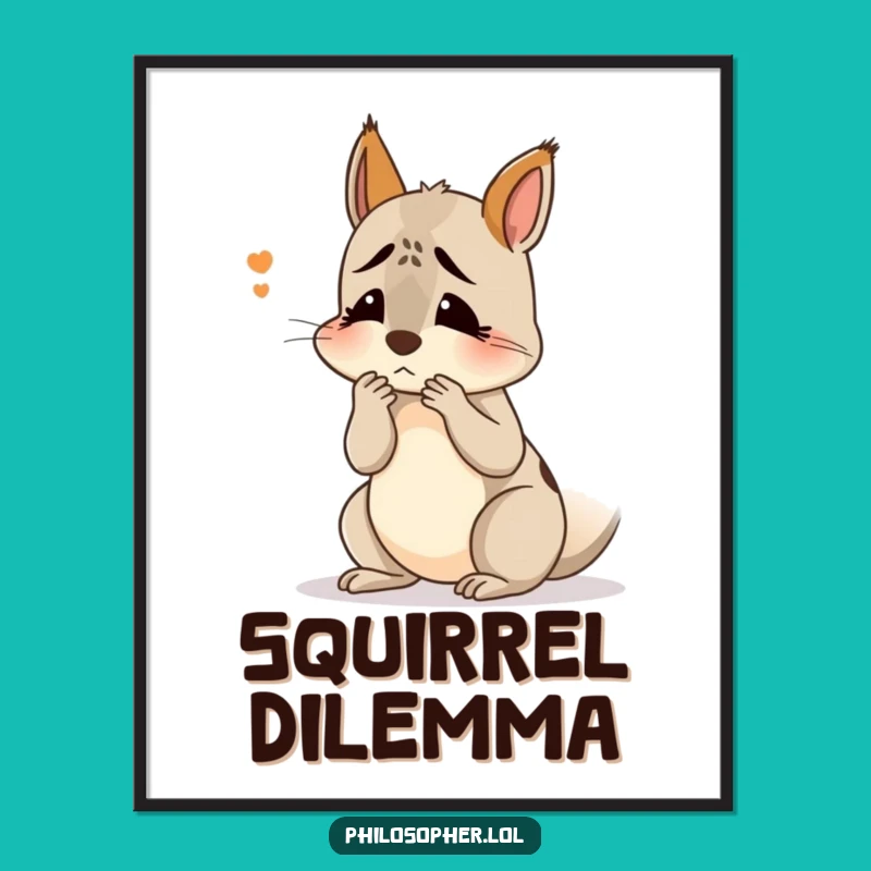 Funny Squirrel Confusion Art Print: Decorate with Whimsy