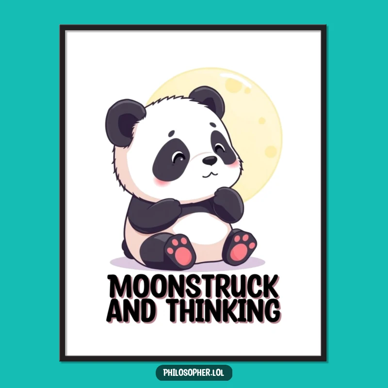 Funny Panda Moon Digital Art - Instant Serenity for Your Walls