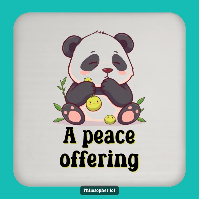 Funny Panda Pea Contemplation Coaster: Protect Surfaces with Humor