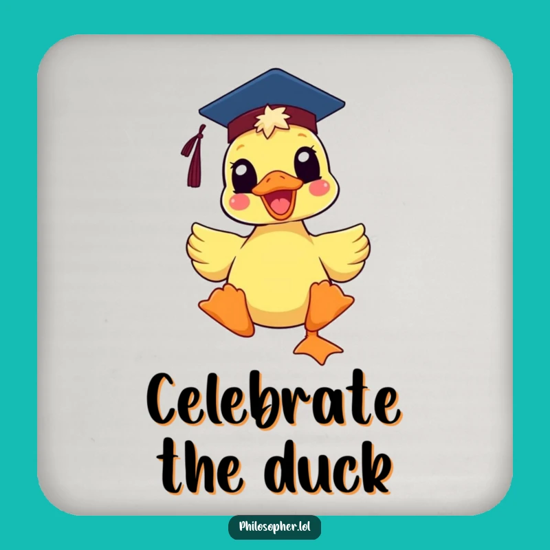 Funny Grad Duck Coaster - Protect Surfaces with Scholar Charm