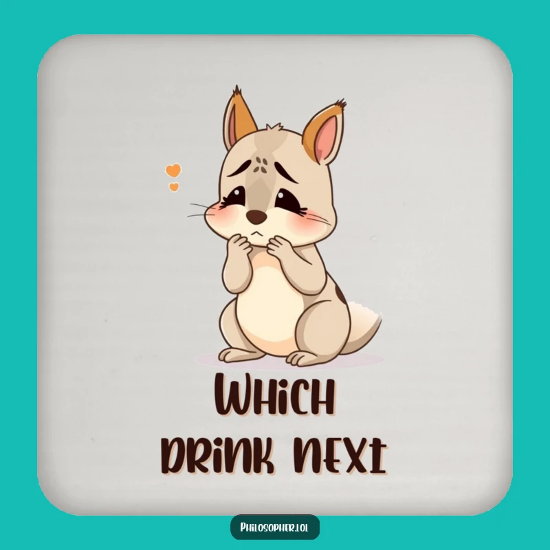 Confused Squirrel Coaster: Funny Gift for Bewildered Tables