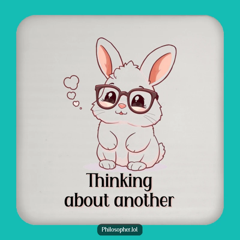 Funny Rabbit Reading Glasses Coaster: Protect Surfaces with Smart Style