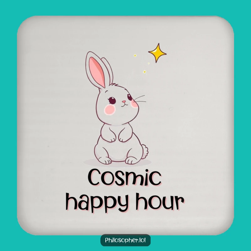 Funny Rabbit Star Gazer Coaster: Protect Surfaces with Cosmic Humor