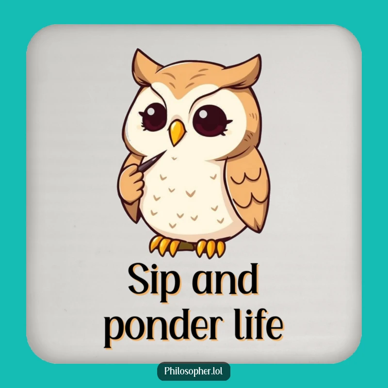 Funny Owl Thinker Coasters: Protect Surfaces with Savvy Style, A Clever Gift!