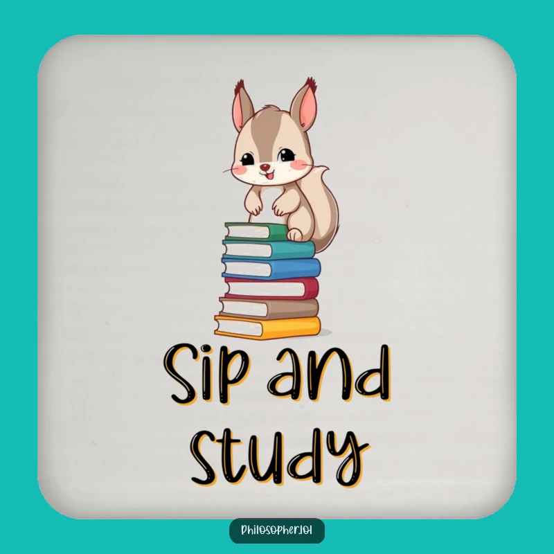 Funny Squirrel Coasters (Set of 4) - Hilarious Book Lover Gift for Tabletops