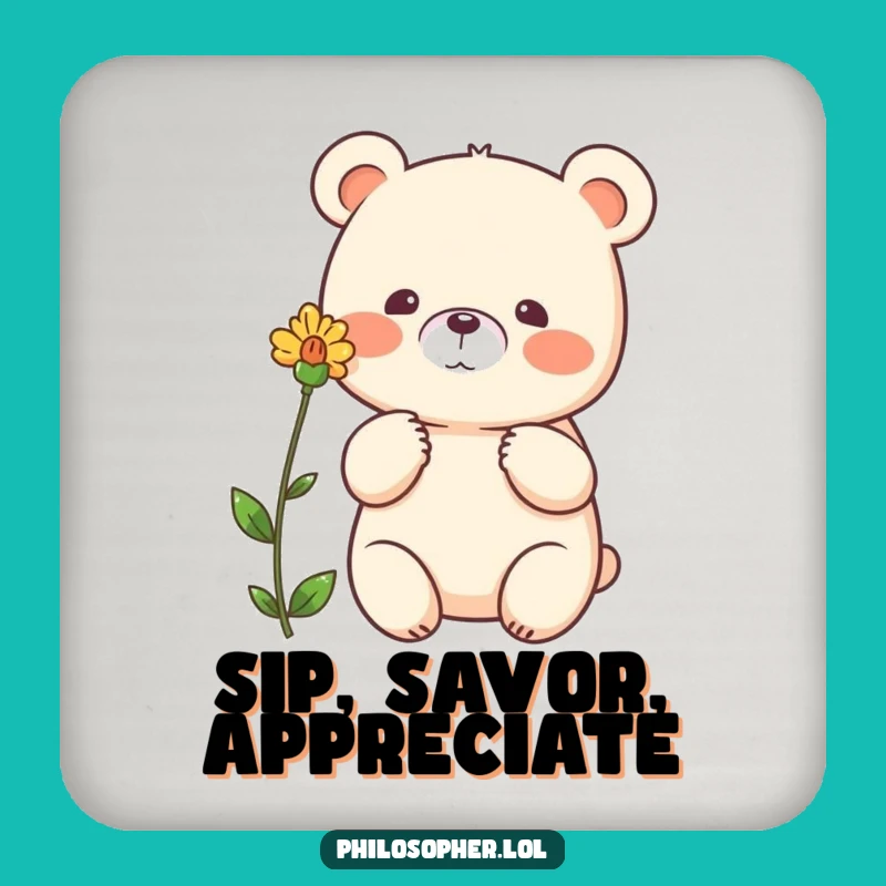 Funny Bear Flower Coaster: Protect Surfaces with a Thoughtful Bear, Charming Funny Gift