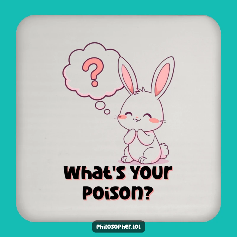 Funny Bunny Question Mark Coaster: Protect Surfaces with Pondering Charm