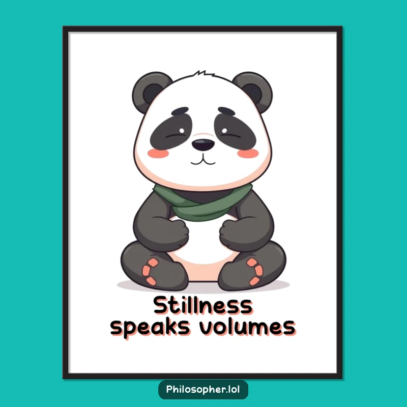 Funny Panda Poster - Zen & Hilarious Art Print for Peaceful Spaces