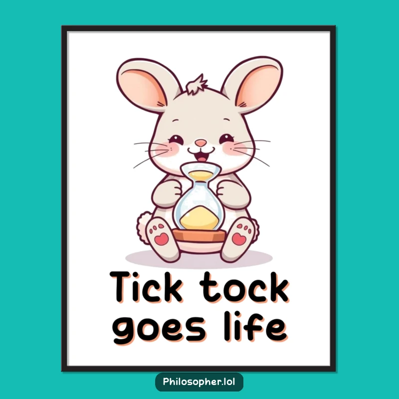 Funny Bouncing Bunny Hourglass Poster - Whimsical Wall Art for Laughs!